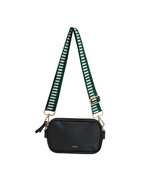 Cross Body Bag - 2 Zip - Black