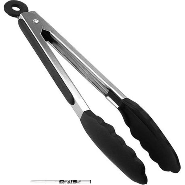 30.5 Cm Nylon Tipped Food Tongs - Grill, Serve, &amp; Cook. With Revibe Pen