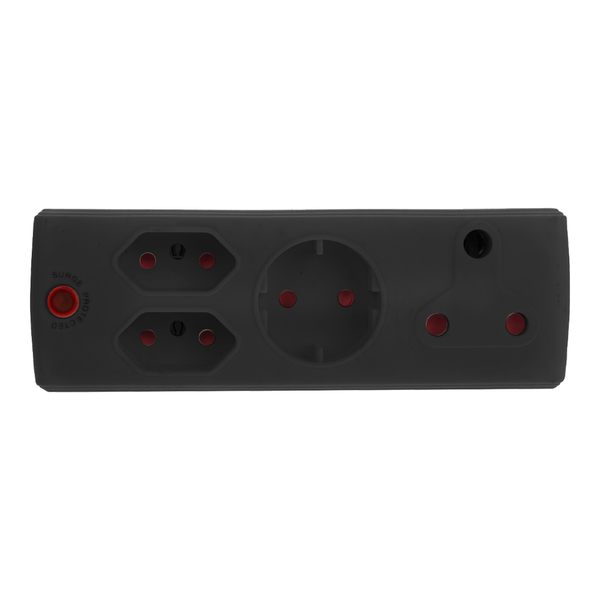 Adaptor 1X16A+2X5A+1Xsk Surge Black - 3 Pack