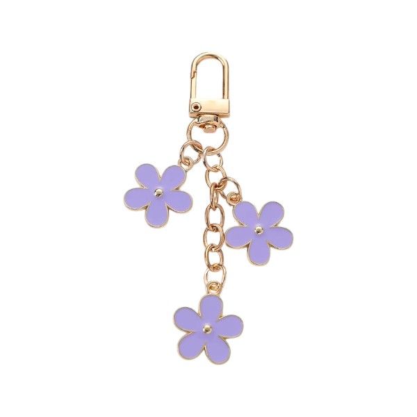 Cherry Blossom Charm Keychain Accessory - Light Purple