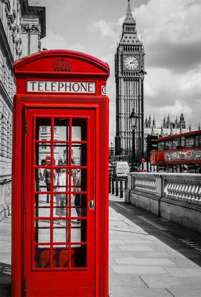Diamond Painting DIY Full Drill - Telephone booth 50x70cm