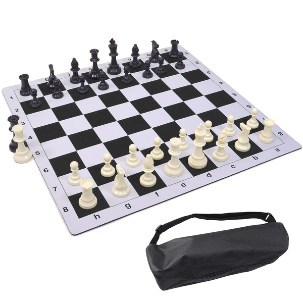 20" Portable Chess Checkers Set, Outdoor Chess Set, Travel Board Games