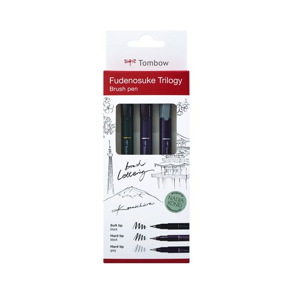 Tombow Fudenosuke Trilogy Brush Pen Assortment