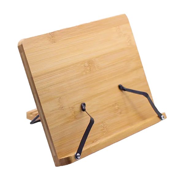 Adjustable Wooden Cookbook Holder Portable Bookstand