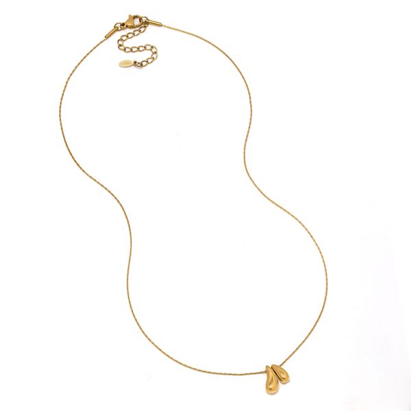 Steel My Heart Waterproof Stainless Steel Double Drop Necklace