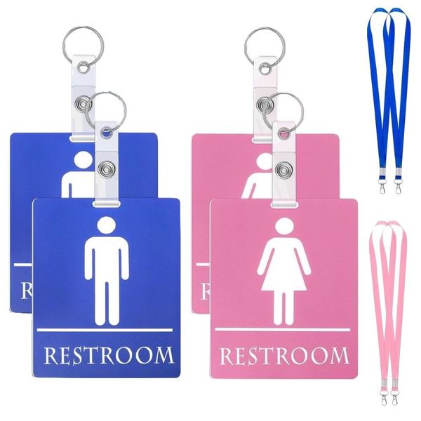 Stationery PVC Classroom Key Chain Holder Pass Lanyard (10cm) 4pc