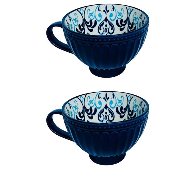 Porcelain Breakfast Mugs - Set of 2 - 355ml