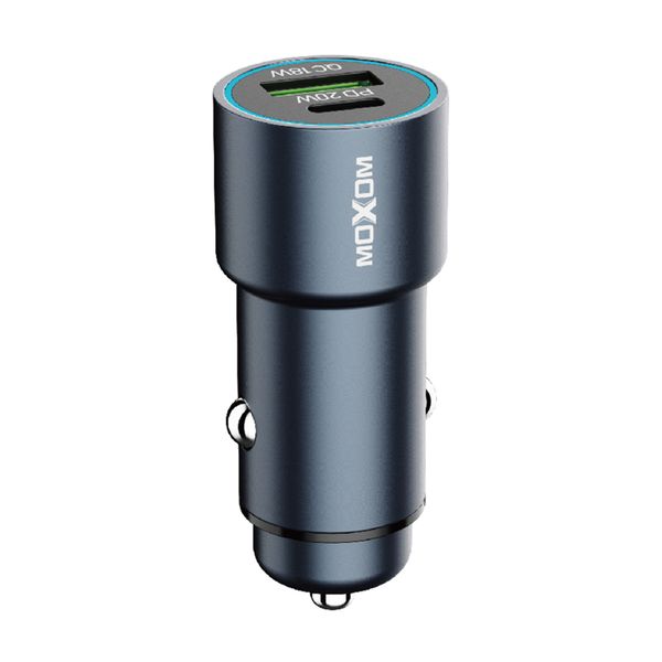 Car Charger Moxom LX-VC804 PD+QC 38W Black Dual port - Type c and USB ports