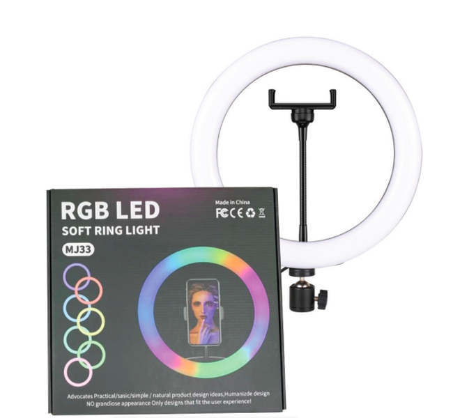 13" RGB LED Soft Ring Light &amp; Tripod Selfie Ring