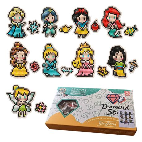 Easy Craft Diamond Painting Refrigerator Magnet - Princesses Image