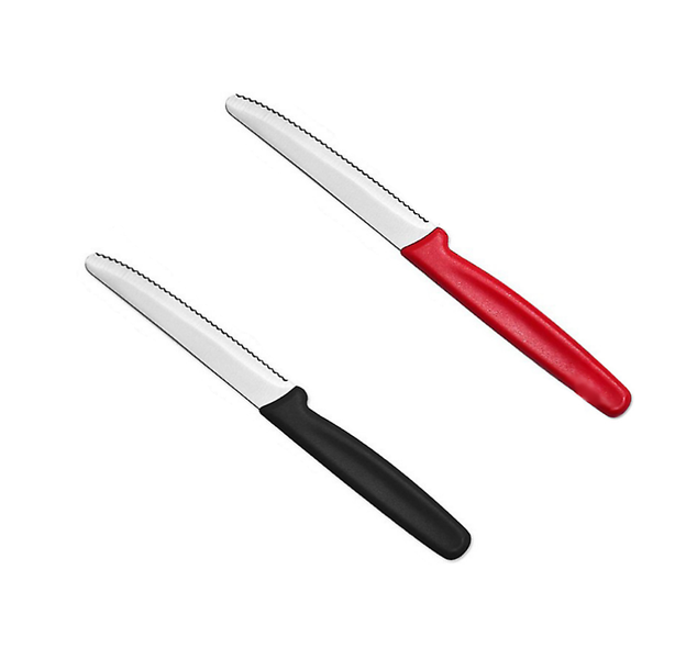 2 Round Handled Serrated Steak Knives, Restaurant Steak Knives Bread Knives