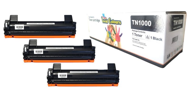 Vivid Colours - Compatible With Brother Toner Cartridge TN1000 X3
