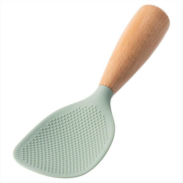 Rice Spoon Non-Stick Kitchen Tools with Wooden Handle Vertical Serving Spoo
