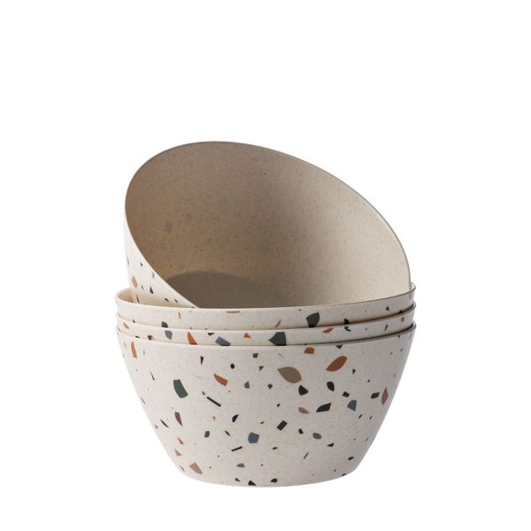 George &amp; Mason - Bamboo Fibre Terrazzo Cereal Bowl 14.5x7 cm - 4 Piece