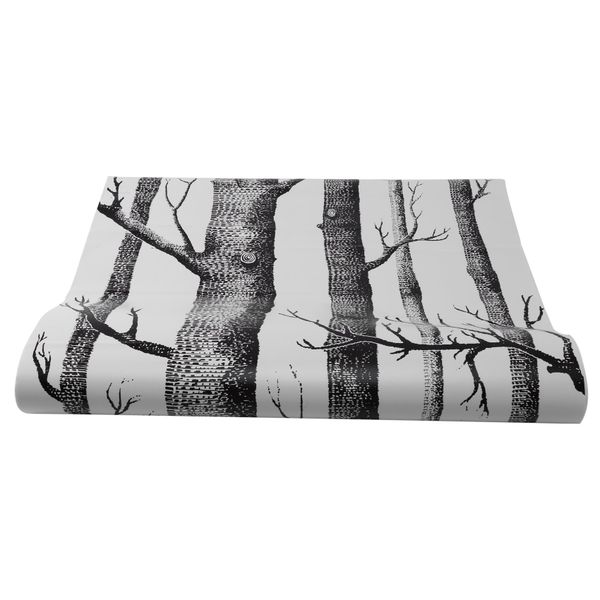 Black White Birch Tree Wallpaper For Bedroom Living Room Wall Paper