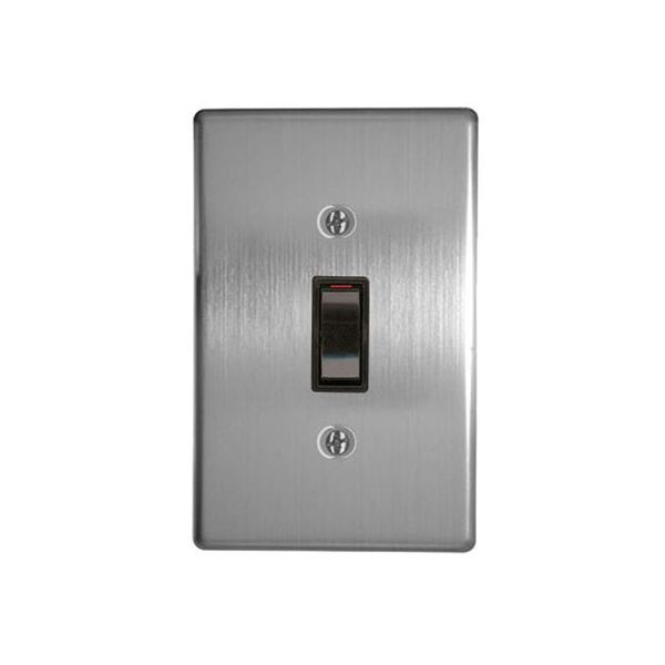 ACDC - 1-Lever 2-Way Switch 2x4 C/W Silver Steel Cover Plate