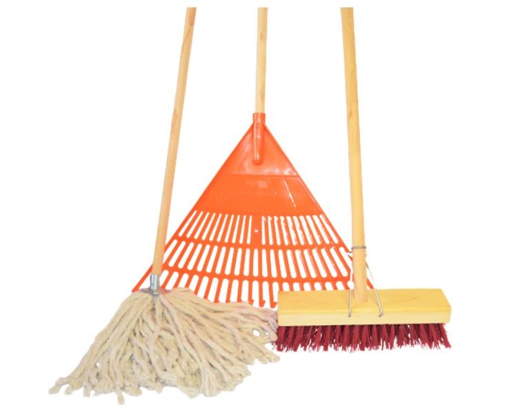 Mop, Rake &amp; 12" Yard Broom combo