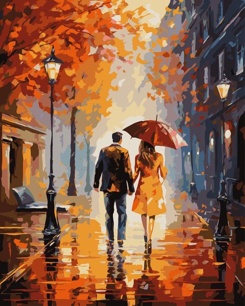 Sinoart Paint By Numbers - Autumn Showers 40 x 50cm