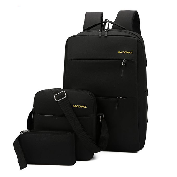 3 Set Laptop Bag- Black