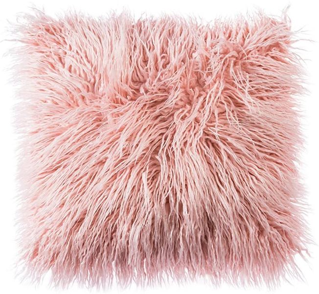 Fur Fluffy Cushion - Pink (2 Piece)