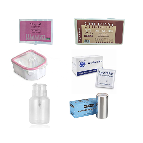 Soft Gel tips Stiletto XL -Set Pink