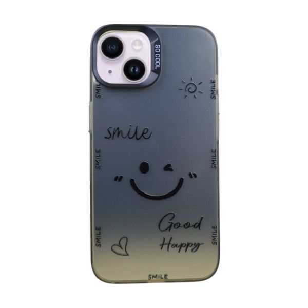 Trendy Smiley Phone Case Compatible with iPhone 14 - Silver
