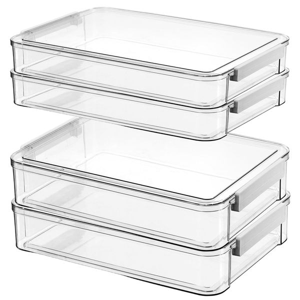 A4 Paper Storage Box Document Storage Box Stationery Organizer Box - 4PCS