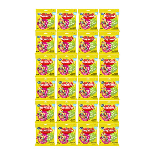 Maynards Sweet Sour Mini Fruit Jubes - 24 x 125g