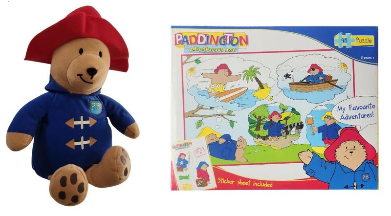 Paddington Combo-22cm Sitting Bean Toy And 48 Piece Paddington Bear Puzzle