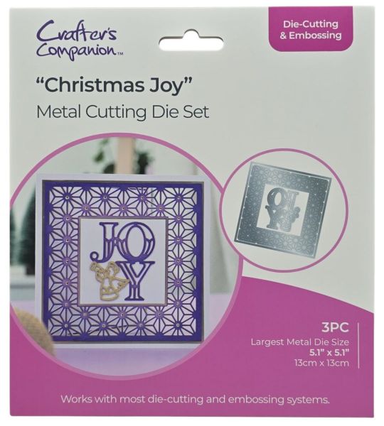 Crafters Companion Die-Cutting &amp; Embossing Christmas Joy Metal Dies-3 Dies