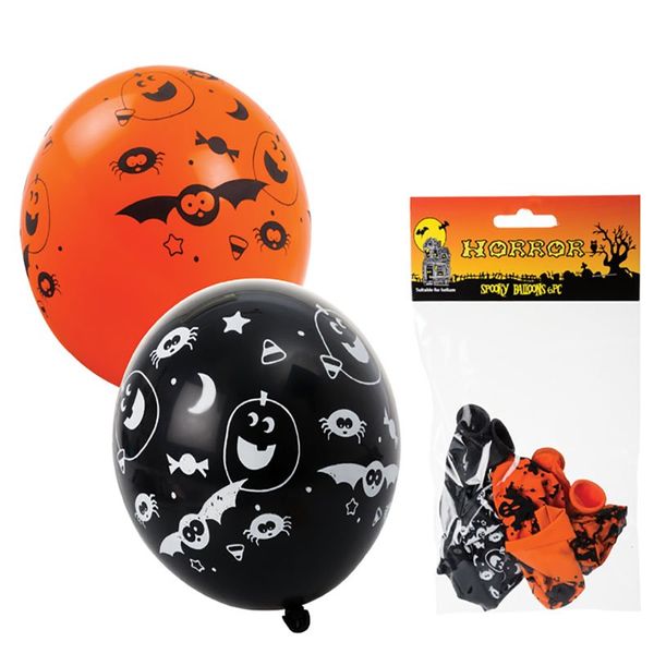 Bulk Pack x 8 Balloons Helium Halloween 6pcs Per Pack