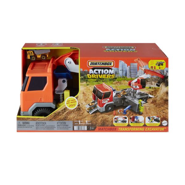 Matchbox Transforming Excavator, Toy Construction Truck With 1 Vehicle