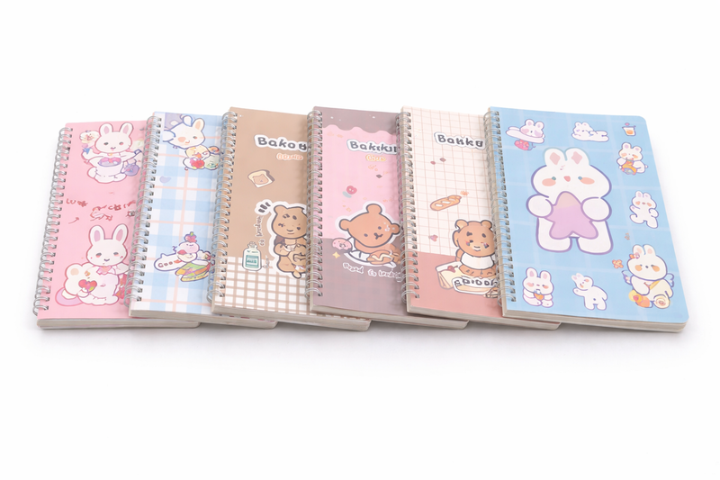 A5 Spiral Bound Notebook - Assorted Cartoon Covers-116 Pgs-8 x Notebooks