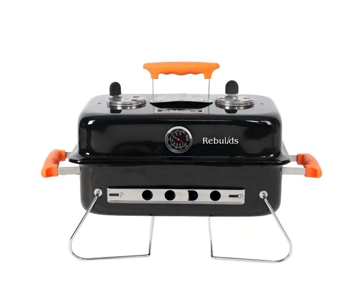 Rebuilds Go-Anywhere Free Standing Charcoal Grill Braai - Black &amp; Orange