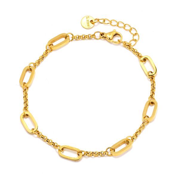 Steel My Heart Waterproof Stainless Steel Oval Link Bracelet