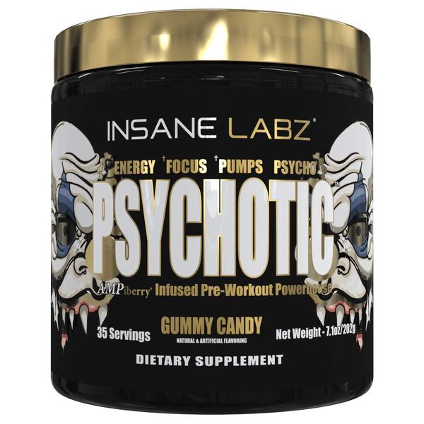 Insane Labz Psychotic Gold Pre-Workout Powder Gummy Candy - 202g