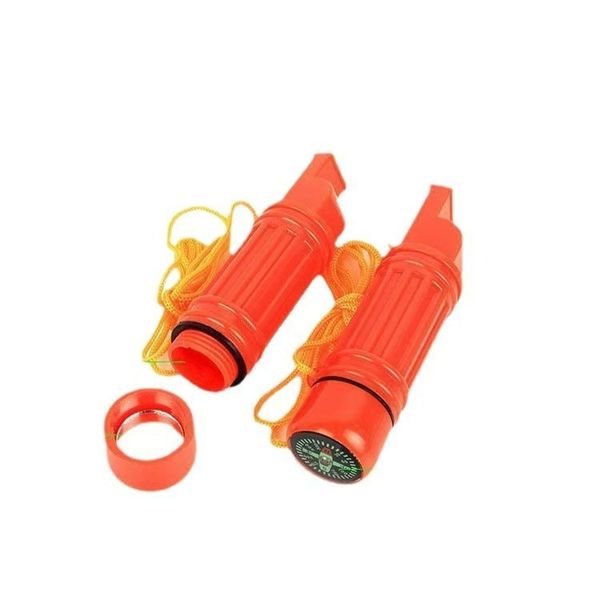 5-Pack Emergency Survival Whistle - Fire Starter &amp; Compass - Family Set