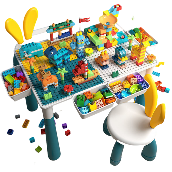 Multifunctional 342 Pieces Building Blocks Table with Chair Set