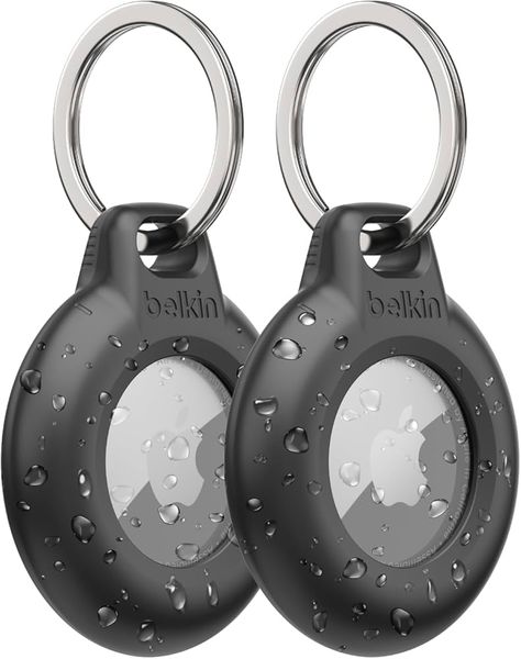 Belkin Waterproof Apple AirTag Secure Holder with Key Ring, Durable Scratch-Resistant AirTag Case, Protective AirTag Keychain Accessory for Keys,