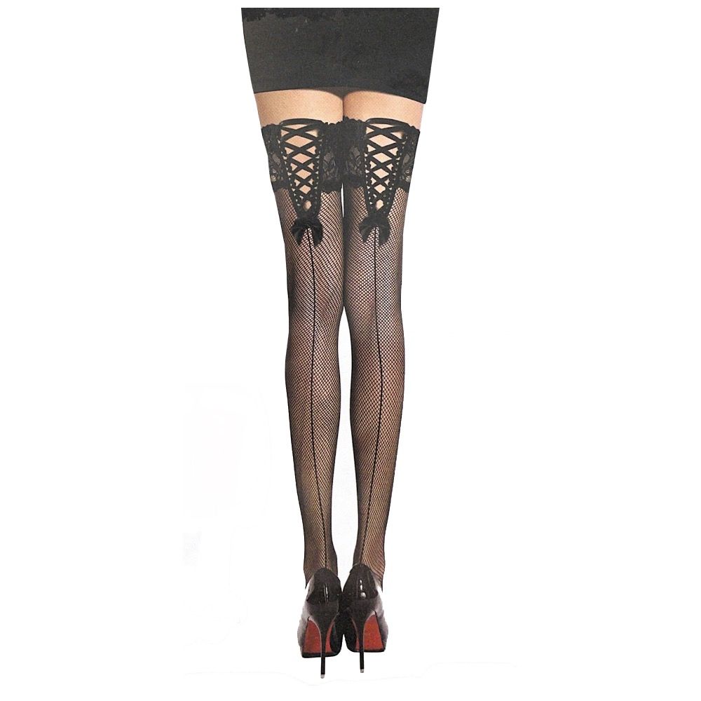 Free Size High Thigh Fishnet Stocking with back Line & Criss Cross ...