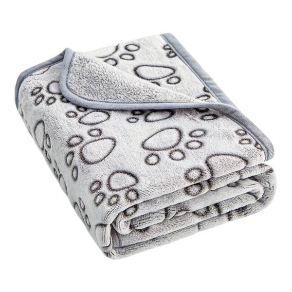 Pet Blanket Grey With Paw Print