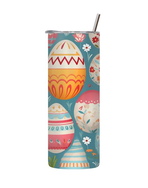 Flowers 20 Oz Tumbler Lid Straw Trendy Easter Graphic Design Present 089
