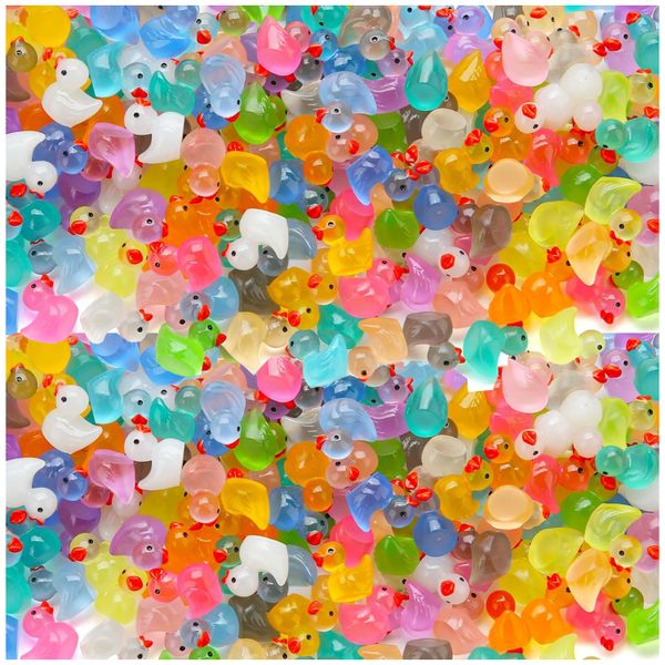 Glow in the Dark Mini Resin Ducks - Tiny Resin Duck Crafts Figurines 240Pcs