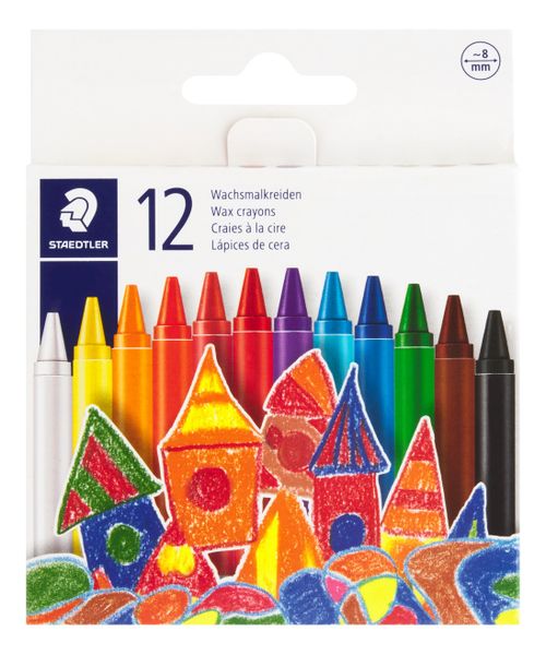 Staedtler 8mm Round Wax Crayons 12 Pack