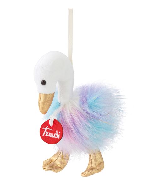 Trudi Pompom Bag Charm Keyring Swan - 12cm