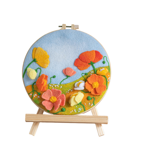 DIY Wool Painting Embroidery Flower Frame