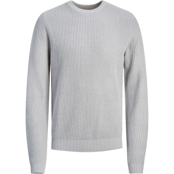 Mens Jack and Jones Textured Knit Jumper - Grey (Parallel Import)
