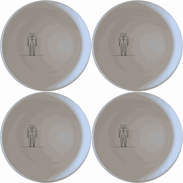 Elongated Human Figures Bowl Set of 4 - Range 4