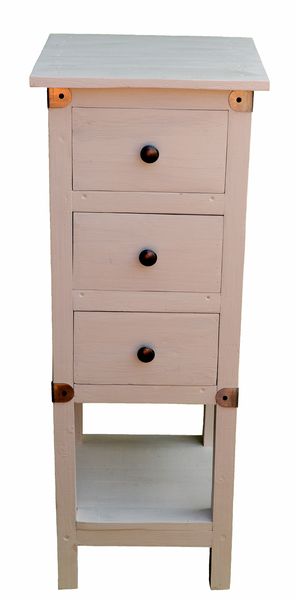 GC Ngoniwb3 Classic Tall Slim Accent Table with 3 Drawers &amp; Shelf Stand