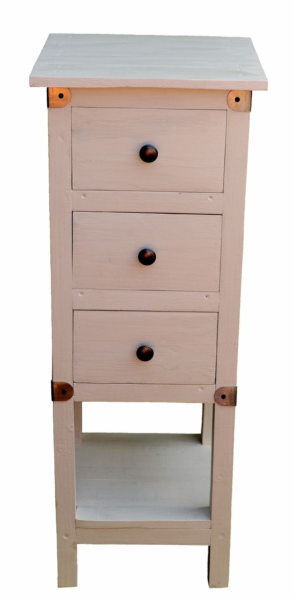 GC Ngoniwb3 Classic Tall Slim Accent Table with 3 Drawers & Shelf Stand